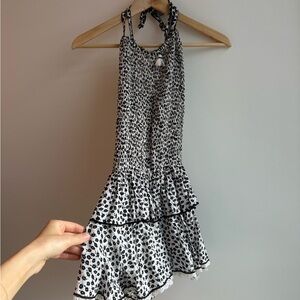 Poupette St. Barth skort mini dress Black and White Ruffled size small